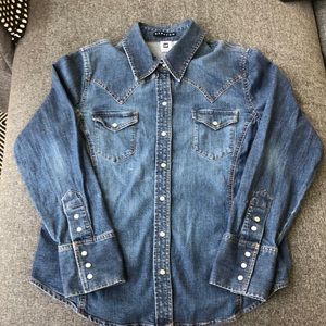 GAP stretch XL button-up Jean shirt